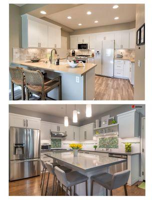 Two White Shaker Kitchen Reface Projects