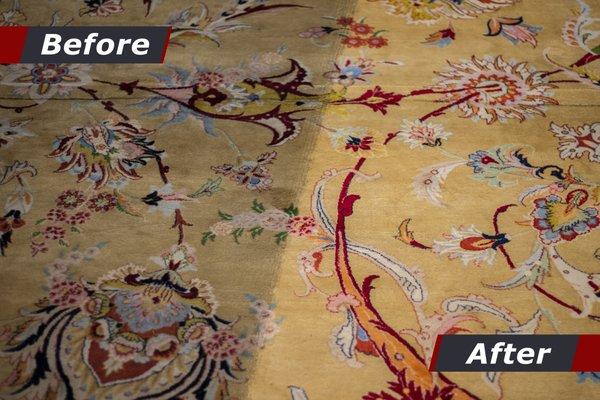 Rug cleaning service - before and after. Upholstery cleaning. For free estimate +1 718-600-0600