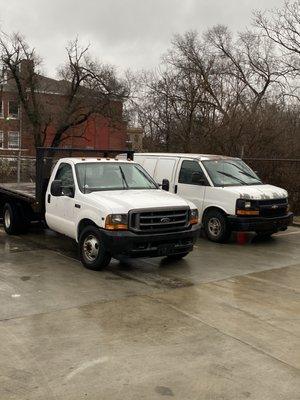 Delivery vehicles Flat bed truck and Cargo van