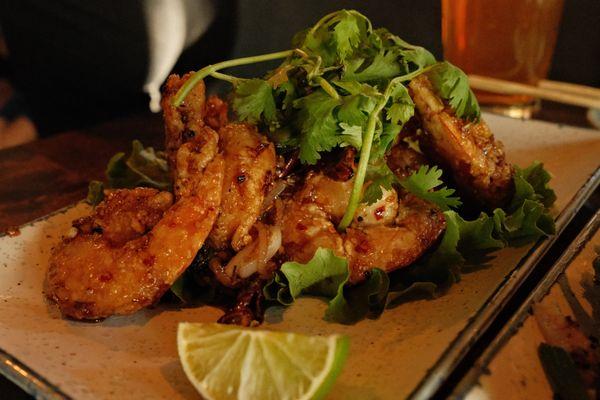 crispy caramelized saigon prawns