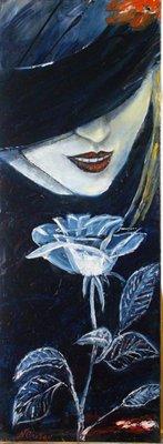 Ice Rose one of a kind 
Original ART
Oil on Canvas by Natalia Ovchinnikova
36 x 14