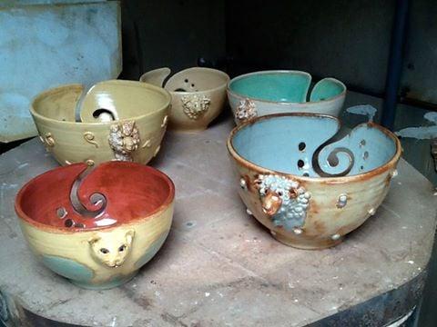 We carry a beautiful selection of yarn bowls from local potter Anita Griffith