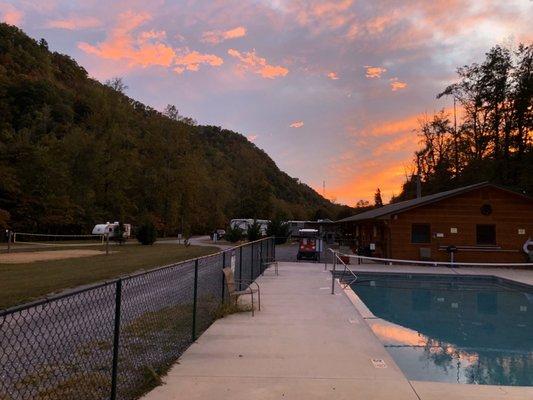 Sunset over the campground.