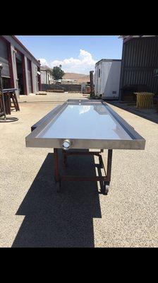 Custom Stainless Steel Drip Pan With Two Welded Couplings