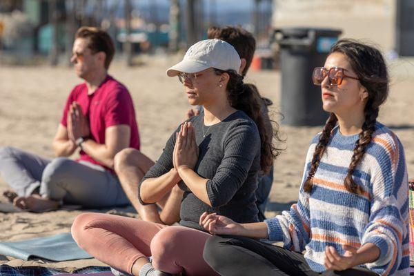 Catriona Fray Studios yoga students in meditation