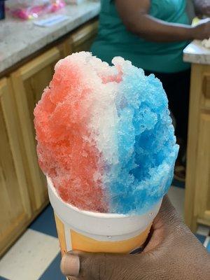 First time making an Patriot. Red Raspberry coconut and blue Raspberry.