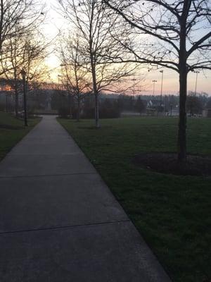 Benches and tennis courts