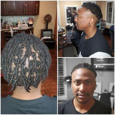 Retwist/tighten interlocing technique and tapered side. By Ladie Rhed