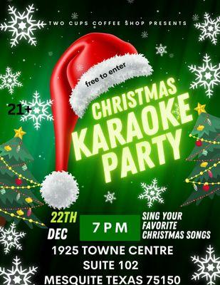 Sing your way into Christmas to your favorite Christmas songs, join Two Cups Annual Christmas Karaoke this Friday December 22 @ 7pm 21+ only