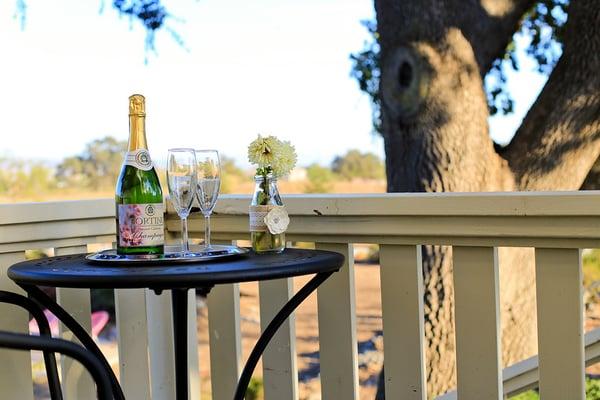 Enjoy a glass or two of bubbly and the view