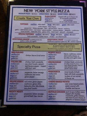 menu options