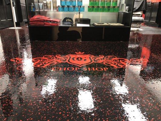 Custom flake epoxy floor