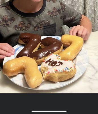 My sons 7 birthday donuts they did thank you!