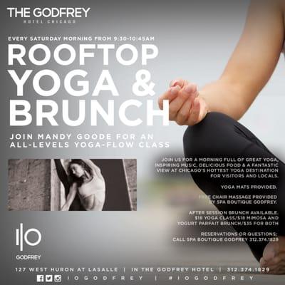 Rooftop Yoga & Brunch every Saturday 9:30am 127 W Huron Ave. 4th Floor.