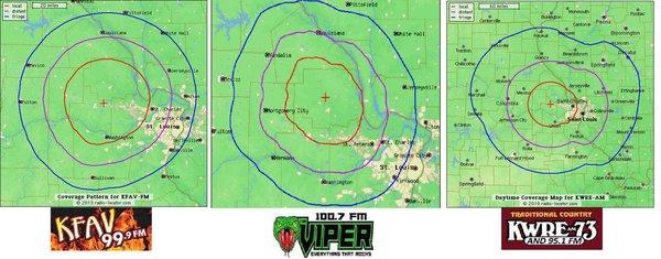 Service Areas Covered With Radio Advertising . St Charles, Warren & Lincoln counties are primary coverage areas .