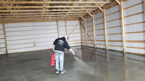 Owner of the Company performing sealer application.  Matt Carroll is the hardest working owner you will ever meet.