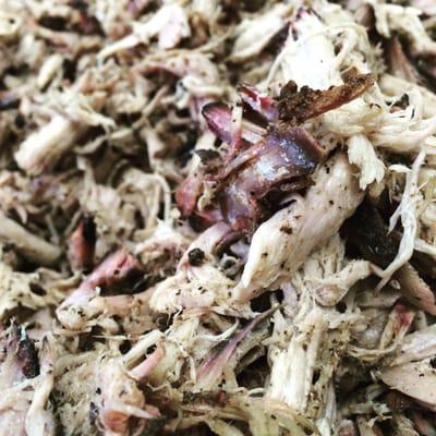 Wood smoked pulled pork for chef/owners farm