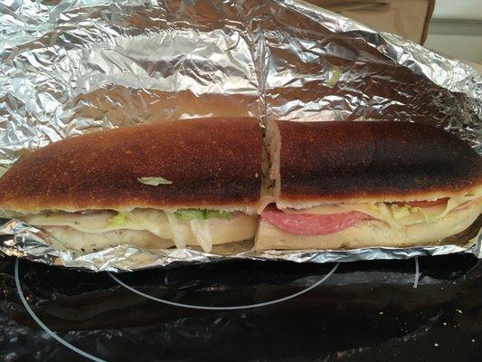 Large Italian mixed sub- bread isn't burnt- it is SO soft- perfection!