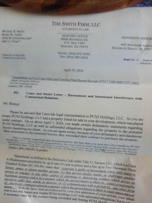 Letter from Smith Law