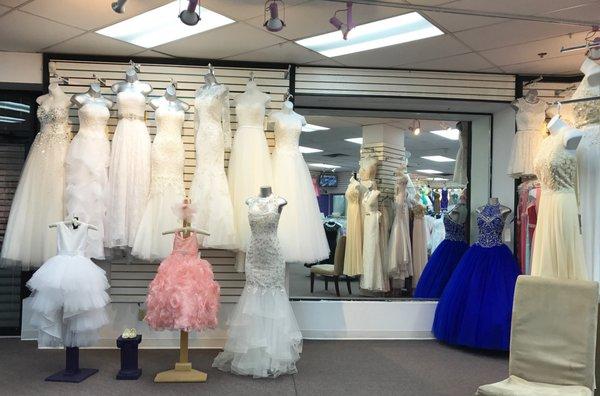 Dresses for Weddings (Bride, Bridesmaids, Mother of Bride), Prom, Sweet 16, Quinceañera, First Communion and Baptism