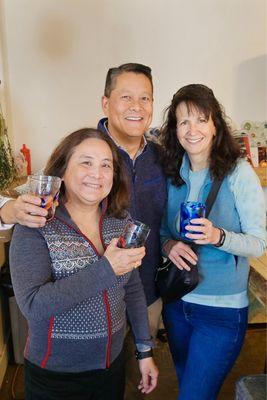 My cousin, wife and I each got to choose a unique glass made in the studio to keep. . . and fill with beer!