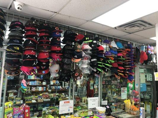 Great selection of hats.