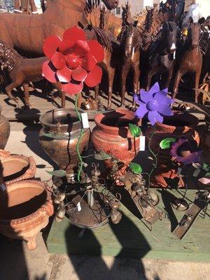 Metal flowers sculpture