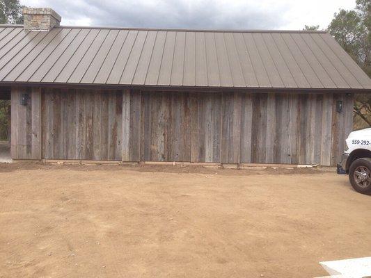 Custom wood overlay garage door