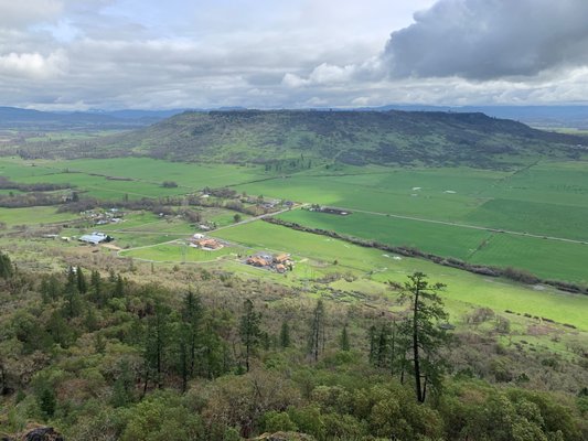 Nestled between Upper and Lower Table Rock in southern Oregon's Rogue Valley.