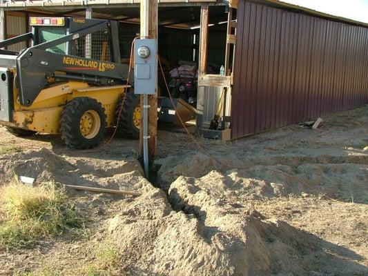 Pole service with underground to house.
