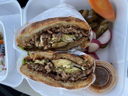 Carne Asada Torta. Delicious. Indifferent about the red salsa but that's the only complaint I have.