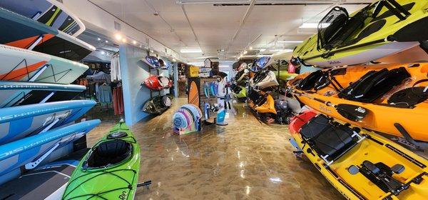 Come in and see the largest indoor showroom of top brand kayaks & paddleboards in SWFL!