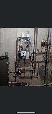 Boiler system with recovery tank and zoning for radiant heat