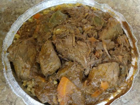 Beef stew peas and rice