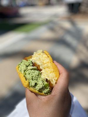 The Westsider with crispy fried plantains.