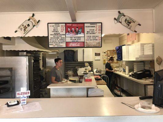 Check out the original 1950s ovens on the left.