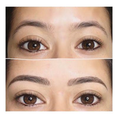 Before and after microblading