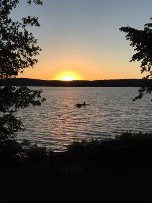 kayaking into the sunset