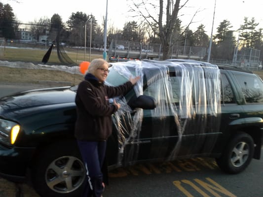 Softball team wrapped Coach Schmidt's car