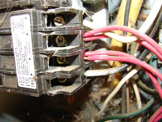 Improper wiring, double tapped breakers, white wire to hot breaker location, etc