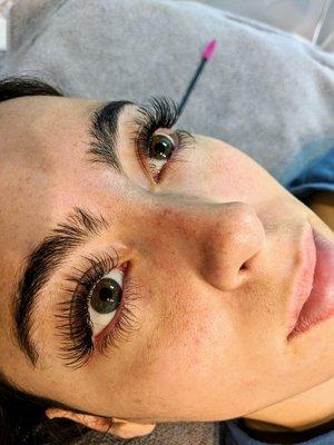 Doll eye effect....Beautiful long lashes to match her real long bottom lashes!