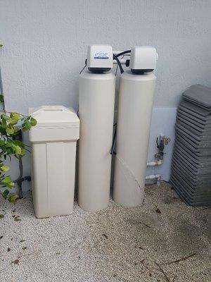 Clack Whole House Softener and Clack Carbon Filter with Backwashing Head $2150. Installed and Warranted for 10 years.