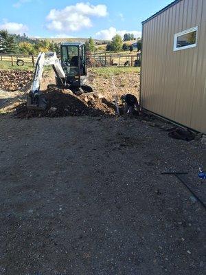 Digging in a frost free, installation. 6 foot trench for 100 yard. Gotta keep water for the cows, chickens, and miniature ponies