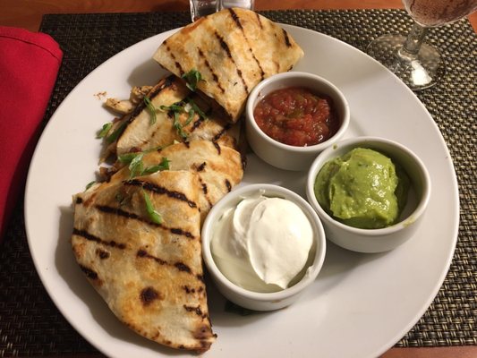 Loved the chicken quesadilla.