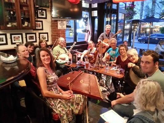 The Crooked Road Céilí Band leading O'Flaherty's Traditional Irish Seisiun in downtown San Jose, CA!