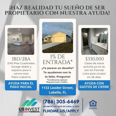 Casas con 0% Down Payment en Labelle, FL