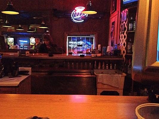 Bar table at On The Rocks bar.