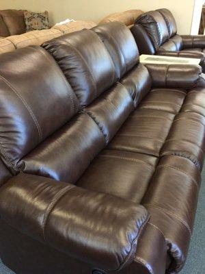 Leather Reclining Sofa