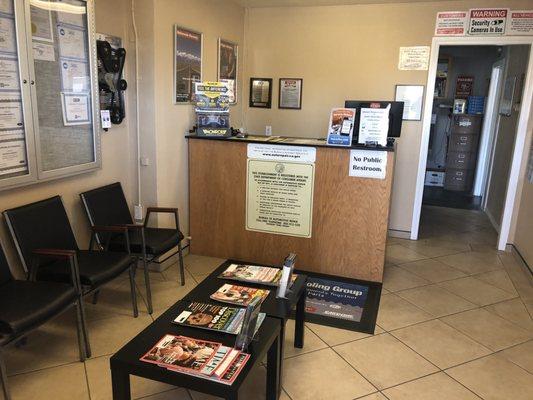 Our waiting room for customers. It gets crowded for famous banana bread & coffee on Wednesday.