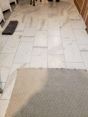 Porcelain Tile Floor with Electric Floor Heat Installation